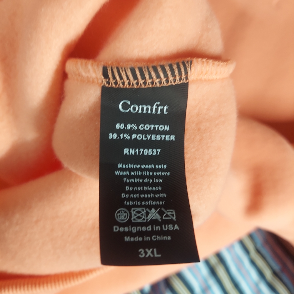 Comfrt Signature Heavyweight Hoodie Coral Pink Unisex 3XL EUC Oversized Luxury - Picture 6 of 10